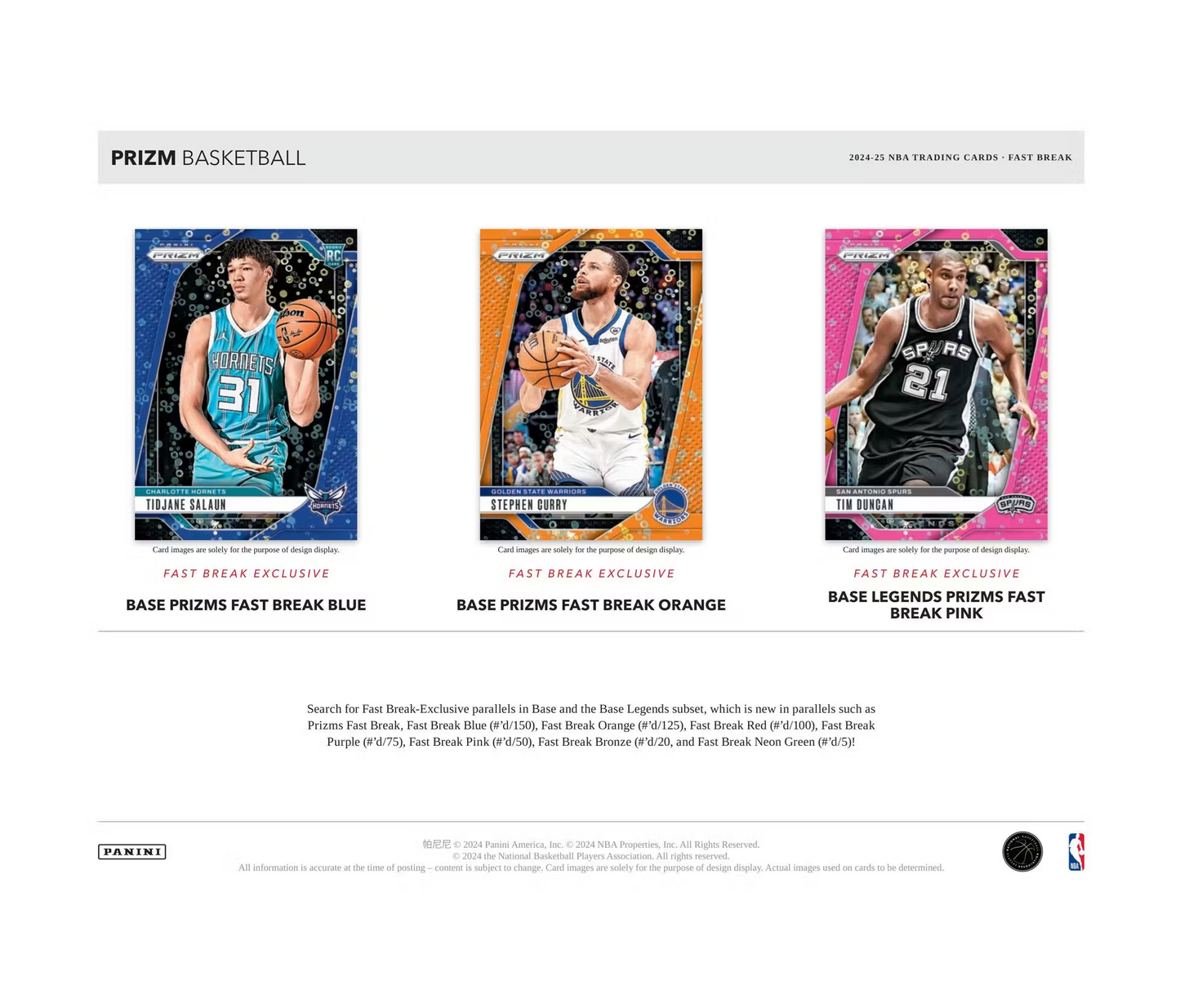 2024-25 Panini Prizm Basketball Fast Break Hobby 20-Box Case