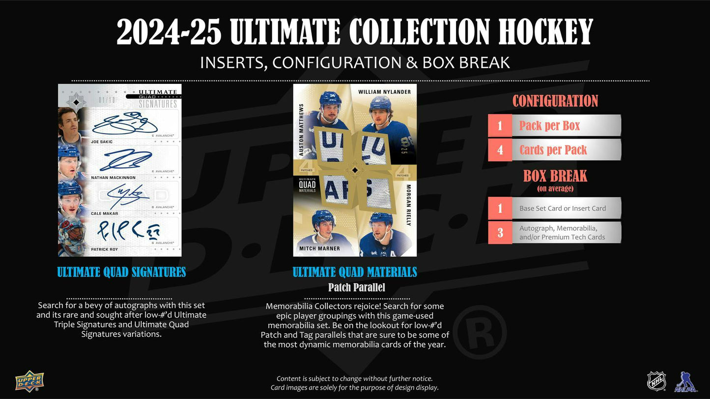 2024/25 Upper Deck Ultimate Collection Hockey Hobby Box (Presell)