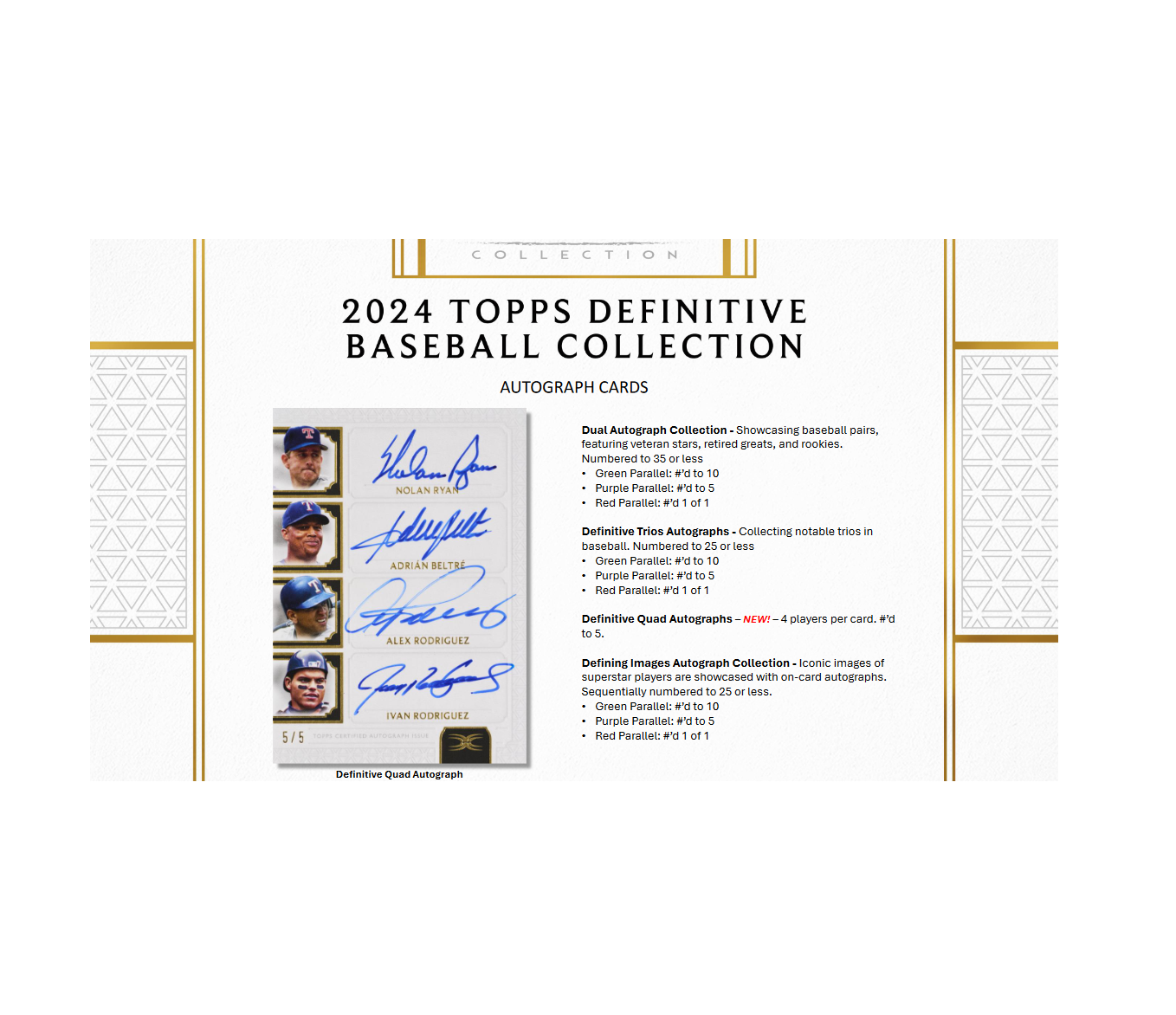 2024 Topps Definitive Collection Baseball Hobby 2-Box Case