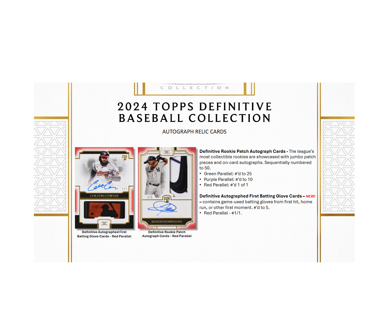 2024 Topps Definitive Collection Baseball Hobby 2-Box Case