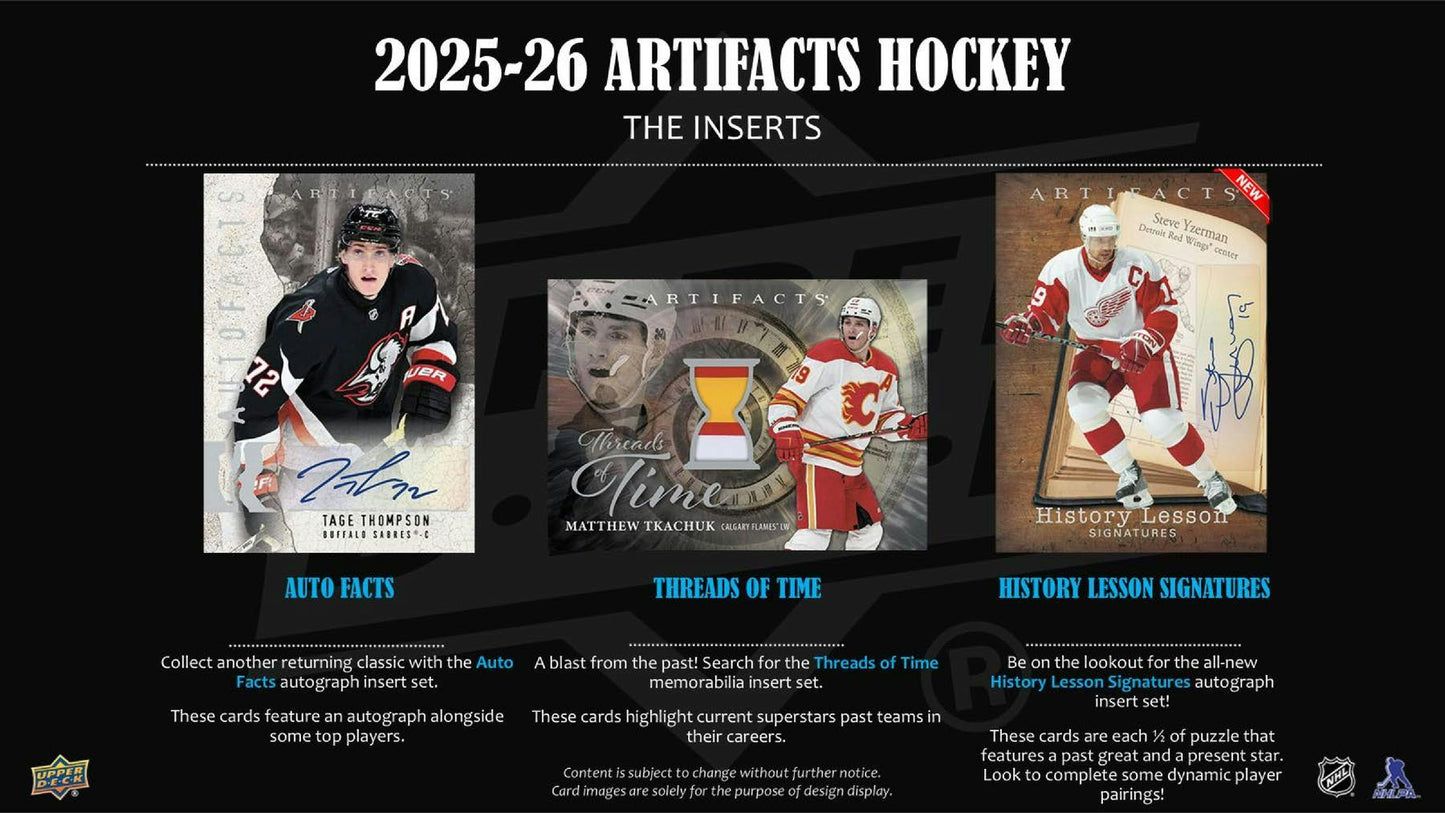 2025/26 Upper Deck Artifacts Hockey 6-Pack Blaster 20-Box Case (Presell)