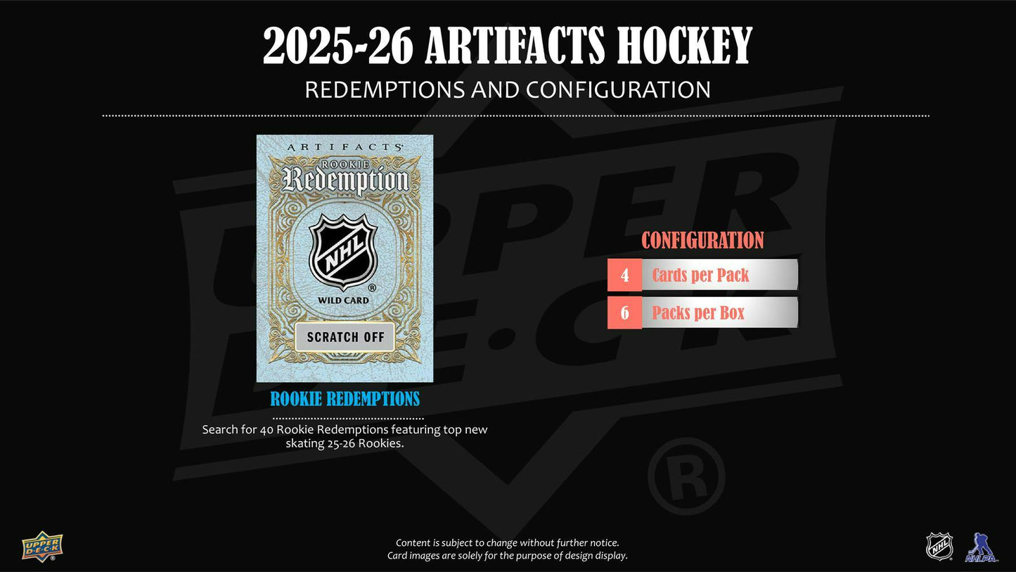 2025/26 Upper Deck Artifacts Hockey 6-Pack Blaster 20-Box Case (Presell)