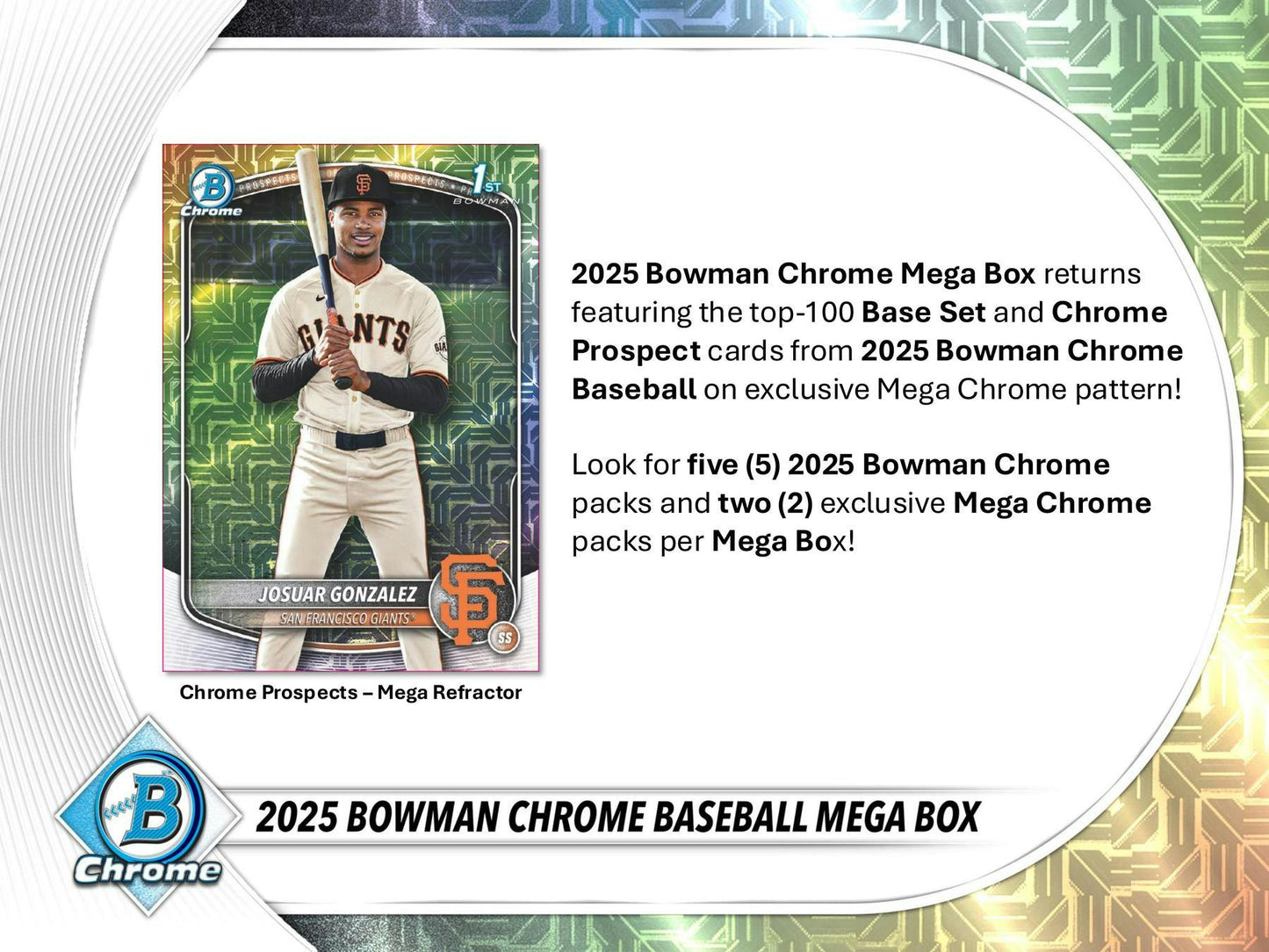 2025 Bowman Chrome Baseball Mega 20-Box Case (Presell)