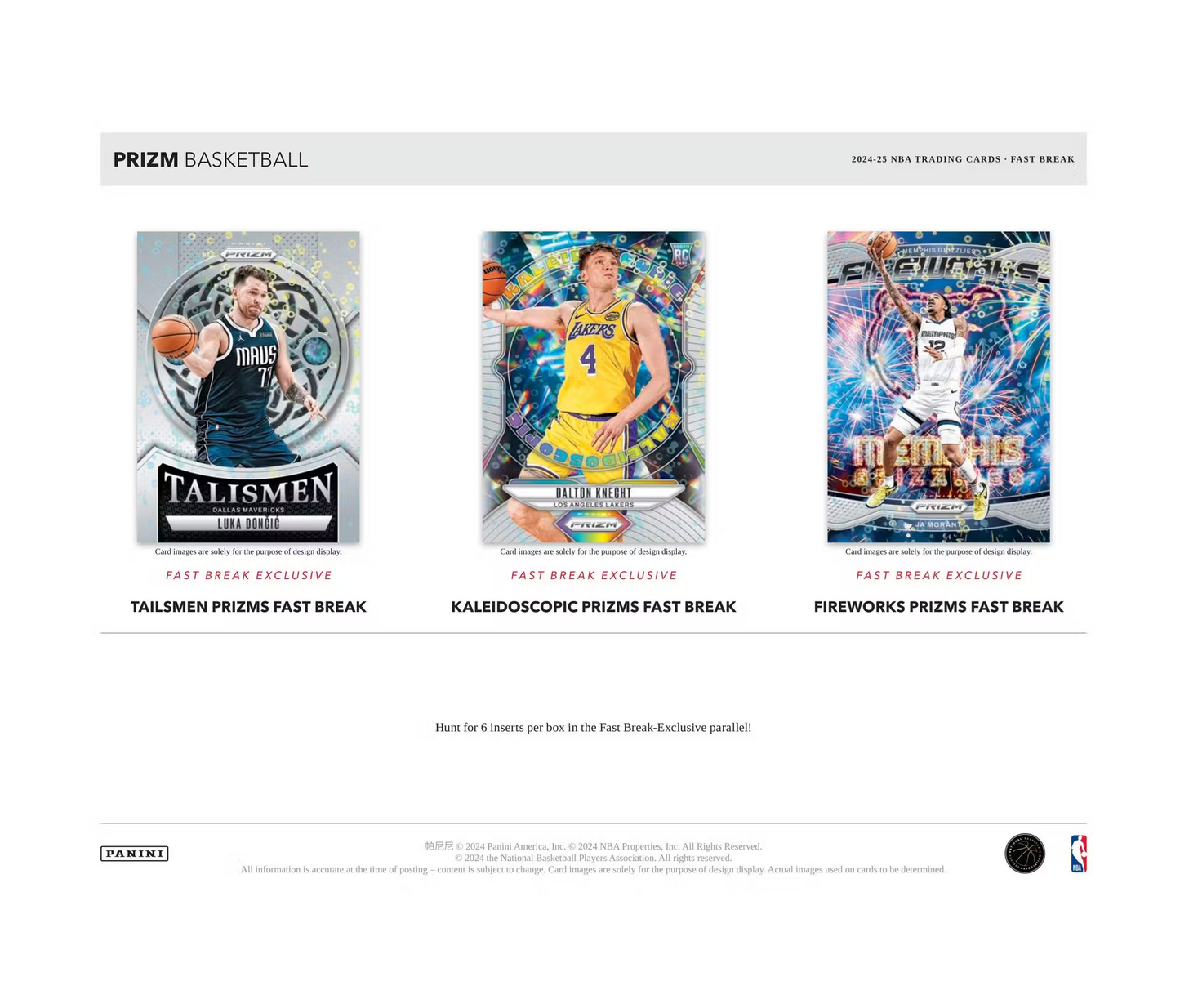 2024-25 Panini Prizm Basketball Fast Break Hobby 20-Box Case
