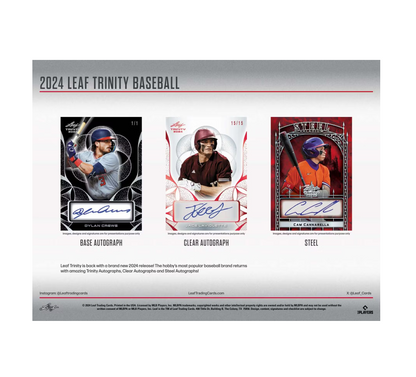 2024 Leaf Trinity Baseball Hobby 12-Box Case