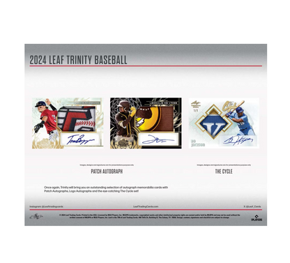 2024 Leaf Trinity Baseball Hobby 12-Box Case