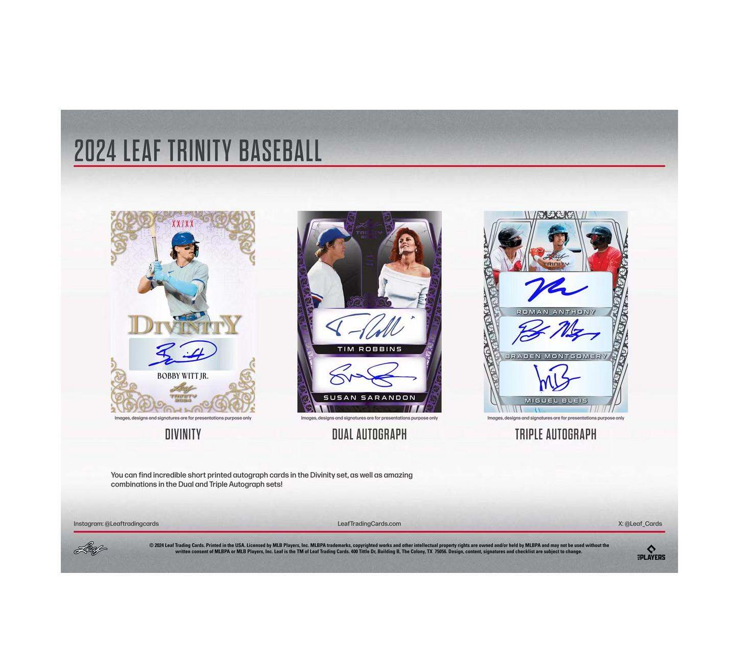 2024 Leaf Trinity Baseball Hobby 12-Box Case