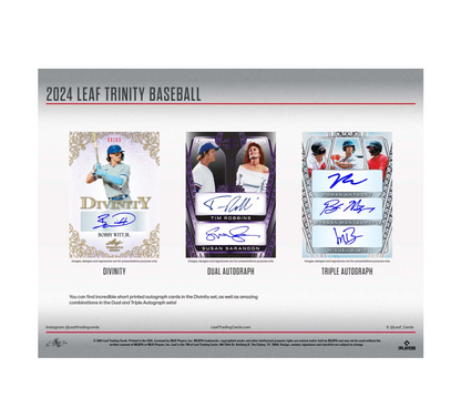 2024 Leaf Trinity Baseball Hobby 12-Box Case