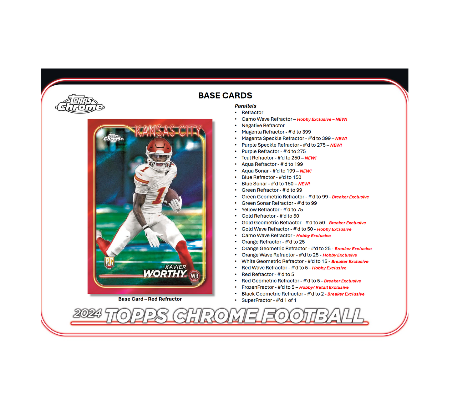 2024 Topps Chrome Football Breaker Delight 10-Box Case