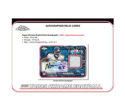 2024 Topps Chrome Football Breaker Delight 10-Box Case