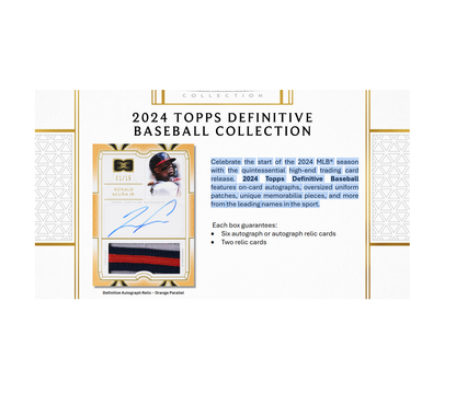 2024 Topps Definitive Collection Baseball Hobby 2-Box Case