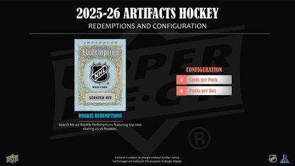 2025/26 Upper Deck Artifacts Hockey 6-Pack Blaster 20-Box Case (Presell)