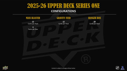 2025/26 Upper Deck Series 1 Hockey Tin (Box) Case (12 Ct.) (Presell)