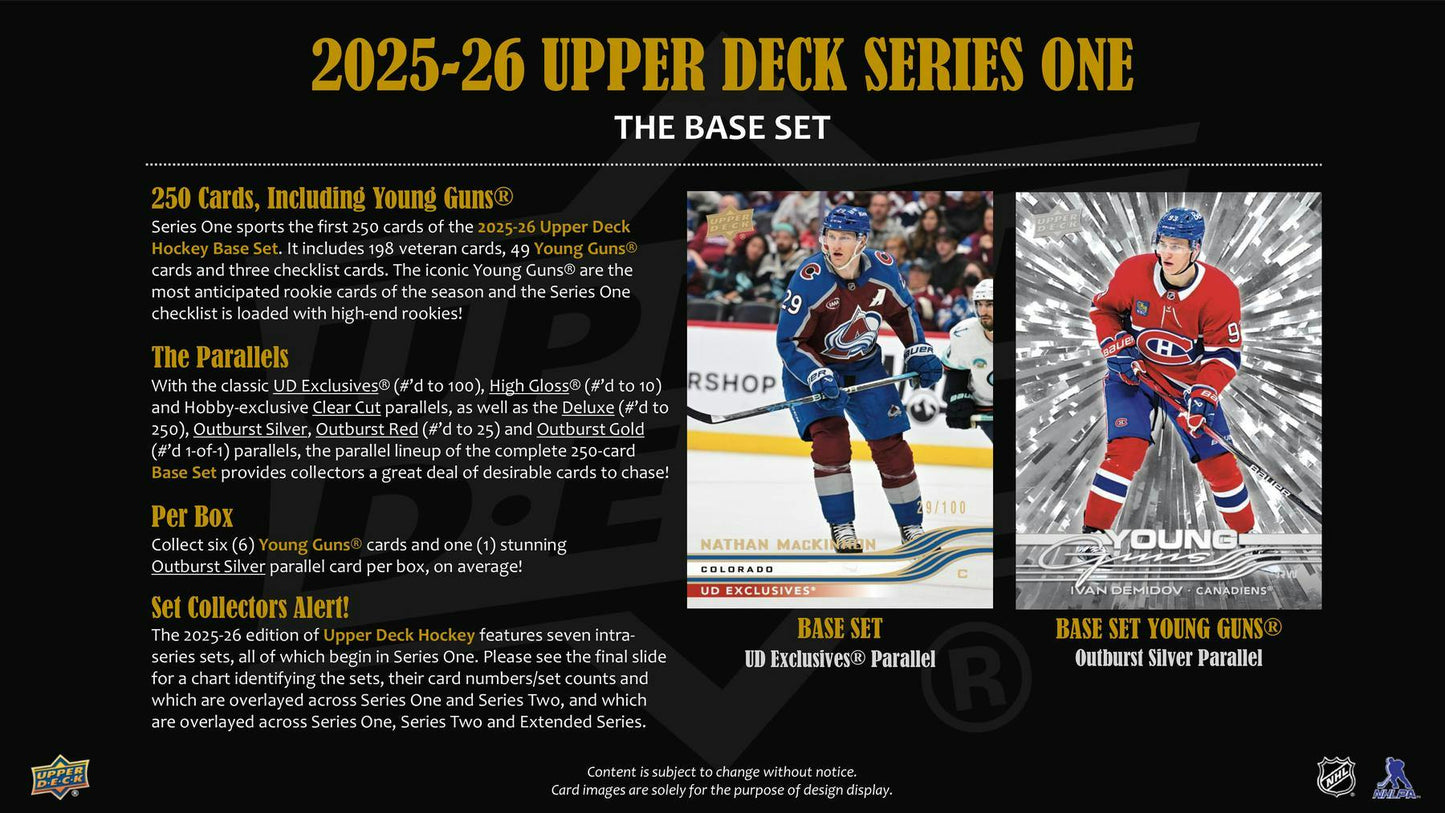 2025/26 Upper Deck Series 1 Hockey Hobby Box (Presell)