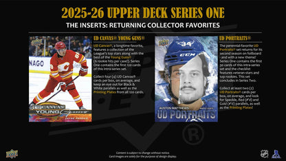 2025/26 Upper Deck Series 1 Hockey Hobby Box (Presell)