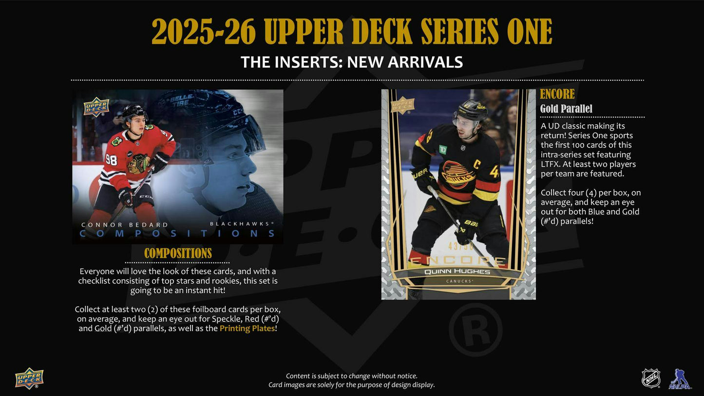 2025/26 Upper Deck Series 1 Hockey Hobby Box (Presell)