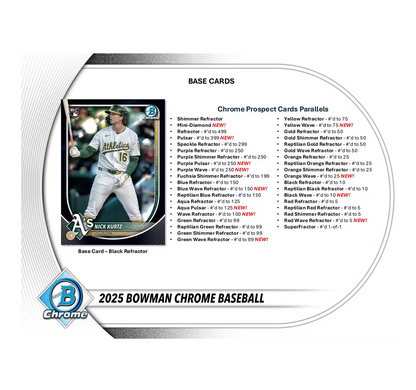 2025 Bowman Chrome Baseball Hobby 12-Box Case
