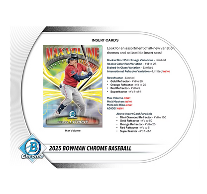 2025 Bowman Chrome Baseball Hobby 12-Box Case
