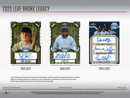 2025 Leaf Bronx Legacy Baseball Hobby 10-Box Case (Presell)