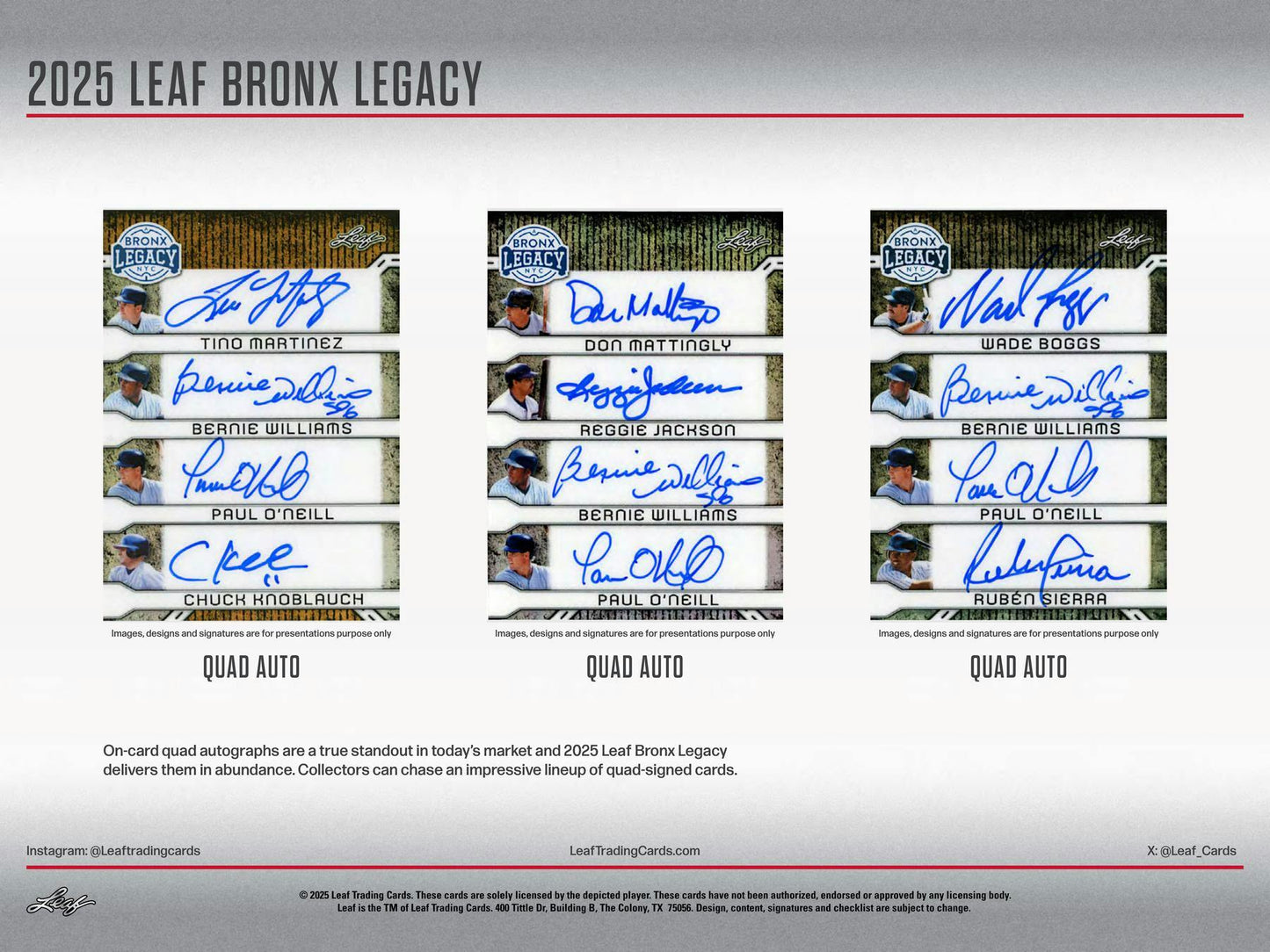 2025 Leaf Bronx Legacy Baseball Hobby 10-Box Case (Presell)