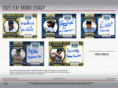 2025 Leaf Bronx Legacy Baseball Hobby 10-Box Case (Presell)