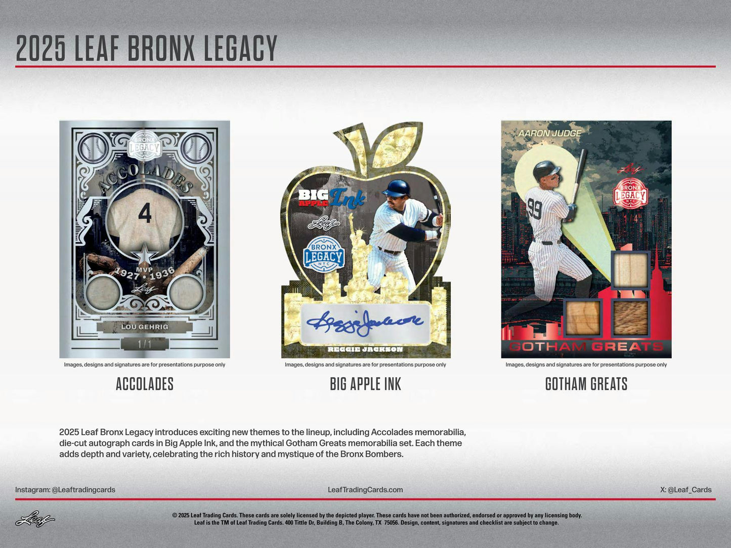 2025 Leaf Bronx Legacy Baseball Hobby 10-Box Case (Presell)