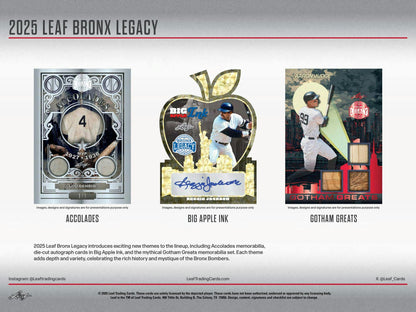 2025 Leaf Bronx Legacy Baseball Hobby 10-Box Case (Presell)