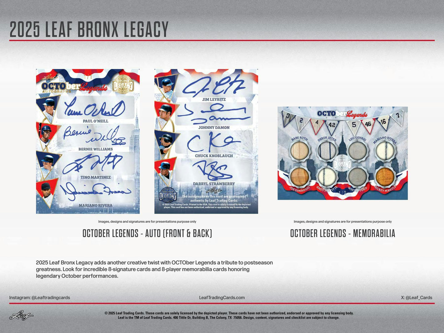 2025 Leaf Bronx Legacy Baseball Hobby 10-Box Case (Presell)