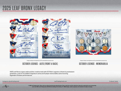 2025 Leaf Bronx Legacy Baseball Hobby 10-Box Case (Presell)