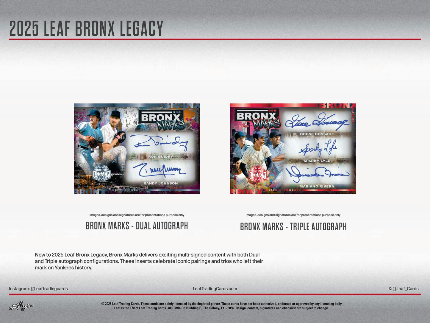 2025 Leaf Bronx Legacy Baseball Hobby 10-Box Case (Presell)