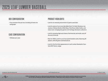 2025 Leaf Lumber Baseball Hobby Box (Presell)