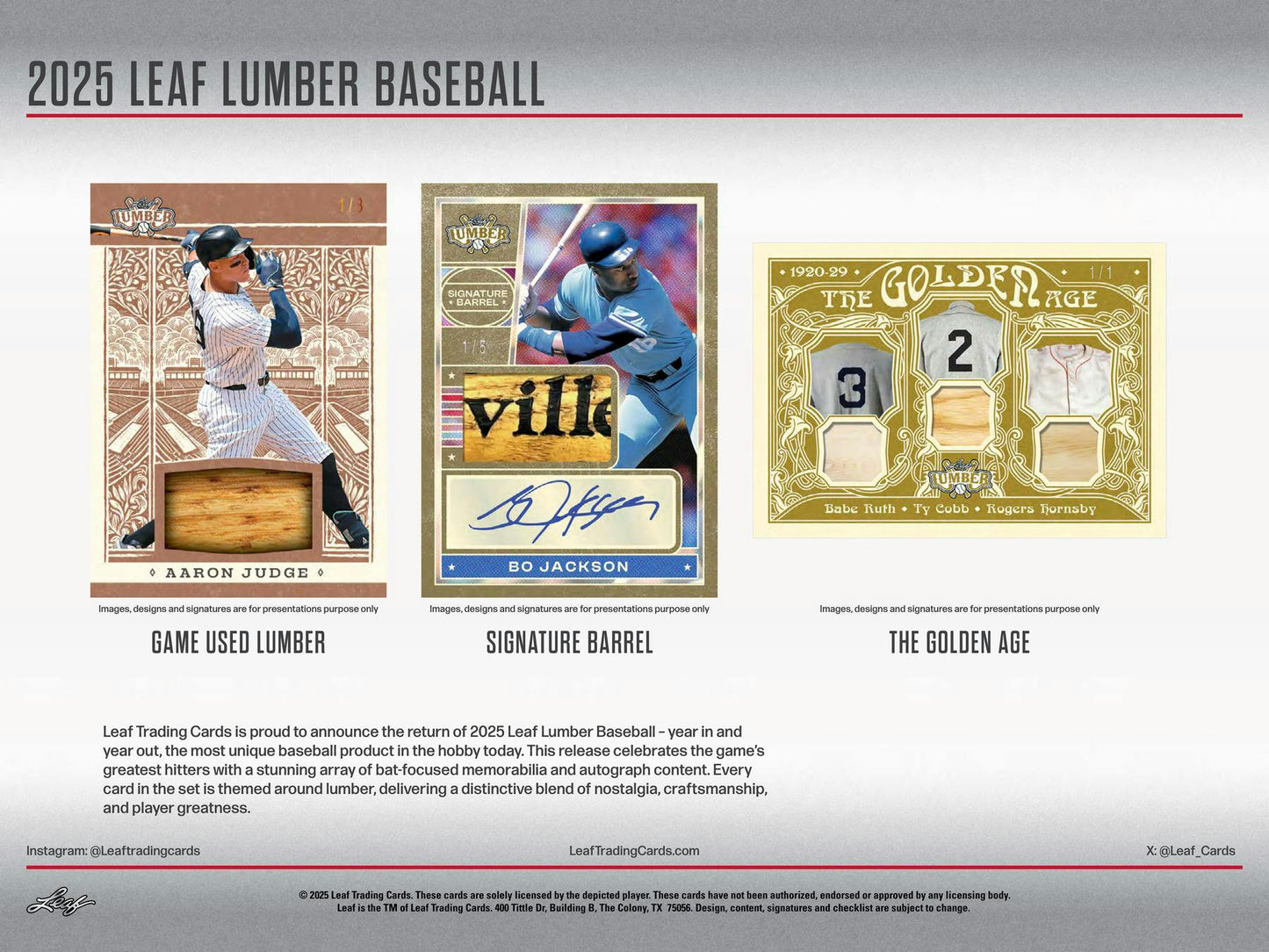 2025 Leaf Lumber Baseball Hobby Box (Presell)
