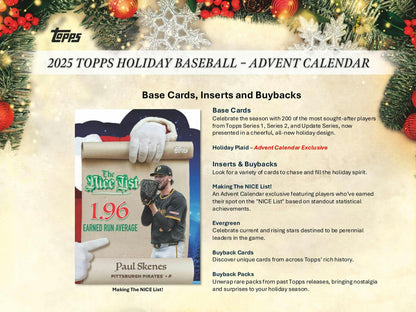 2025 Topps Holiday Baseball Advent Calendar 8-Box Case (Presell)