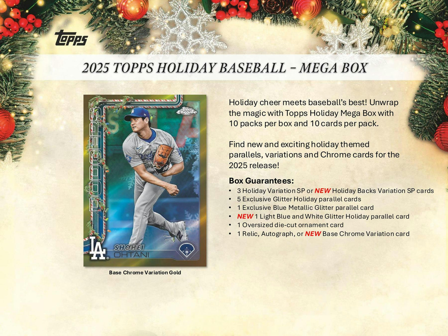 2025 Topps Holiday Baseball Mega 20-Box Case (Presell)