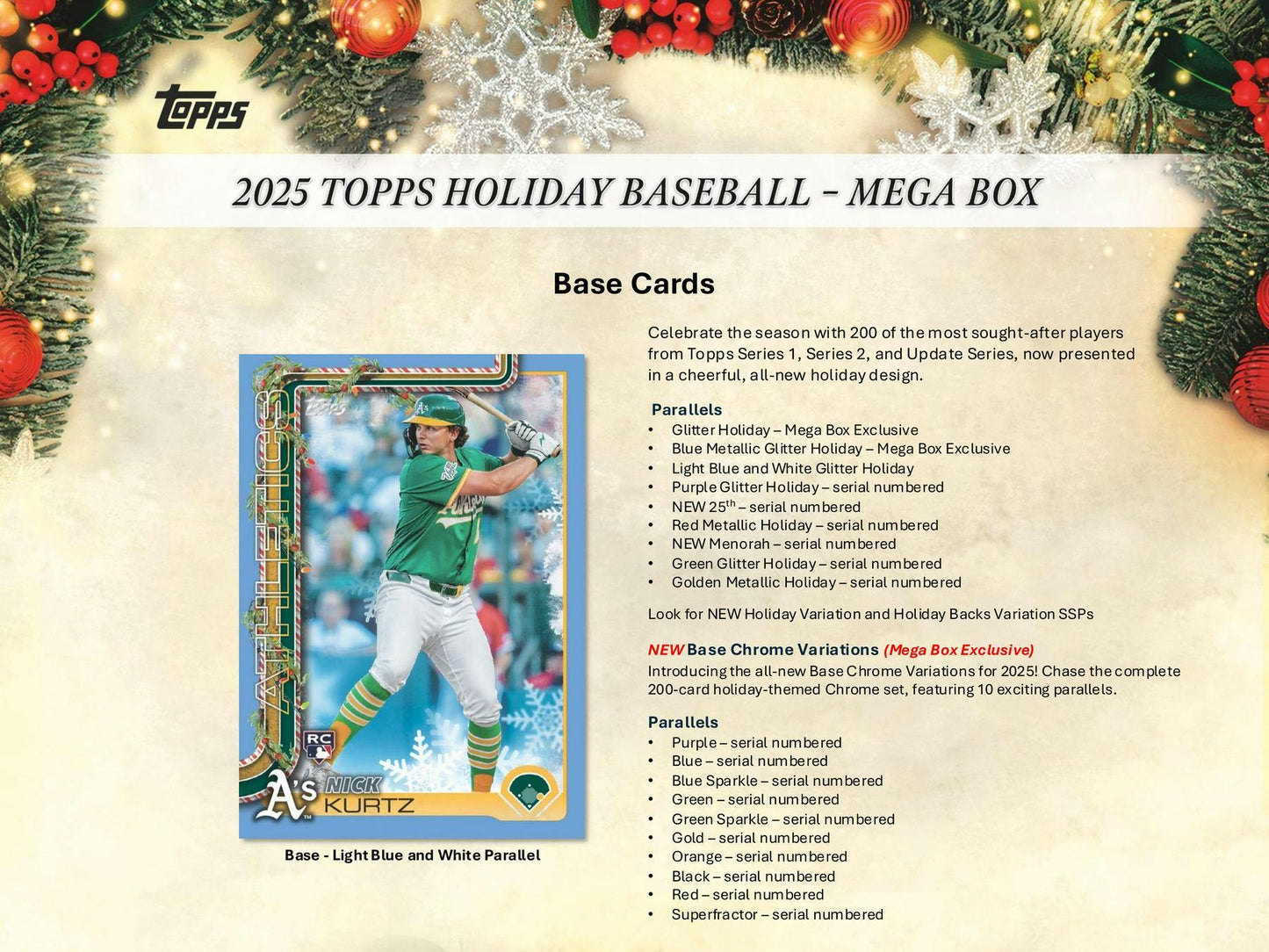 2025 Topps Holiday Baseball Mega 20-Box Case (Presell)
