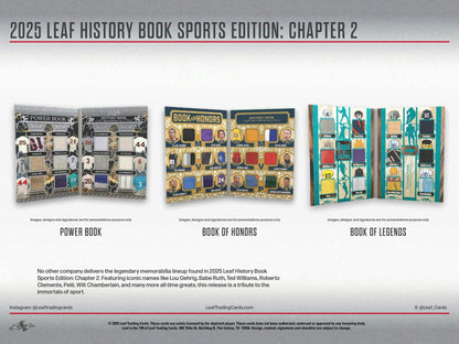 2025 Leaf History Book Sports Edition: Chapter 2 Hobby Box (Presell)