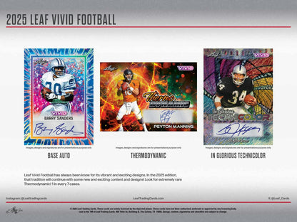 2025 Leaf Vivid Football Hobby Box (Presell)