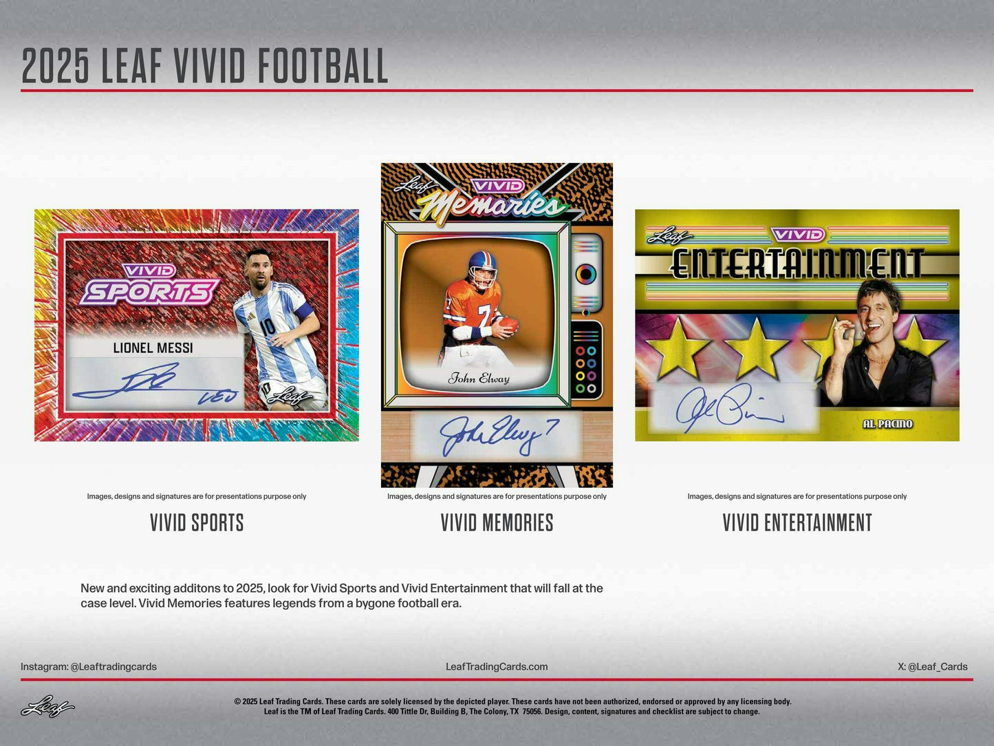 2025 Leaf Vivid Football Hobby Jumbo 8-Box Case (Presell)