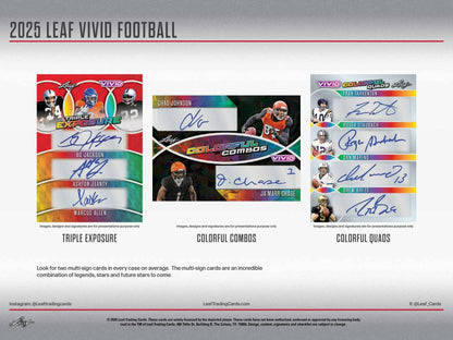 2025 Leaf Vivid Football Hobby Box (Presell)