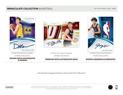 2024/25 Panini Immaculate Basketball Hobby 5-Box Case (Presell)