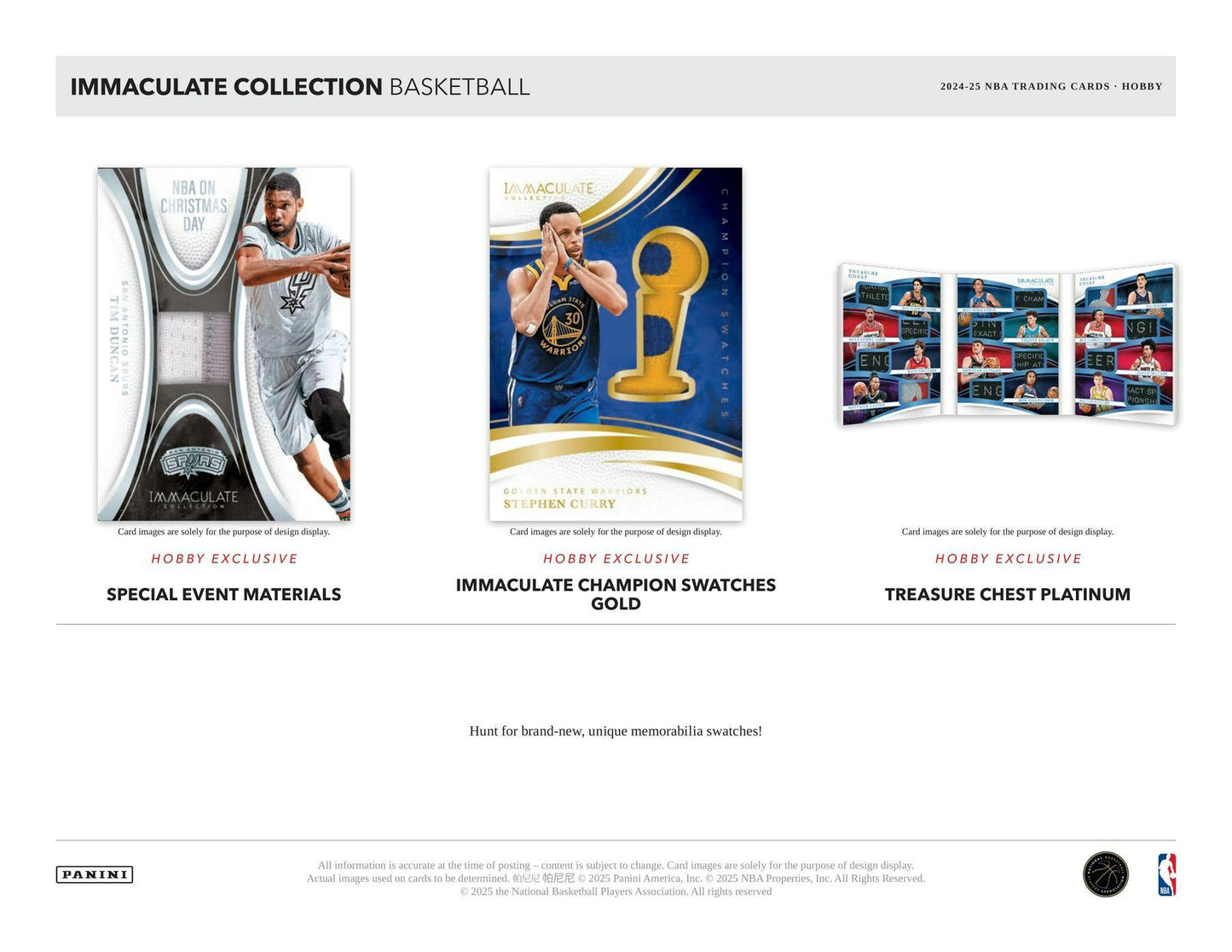 2024/25 Panini Immaculate Basketball Hobby 5-Box Case (Presell)