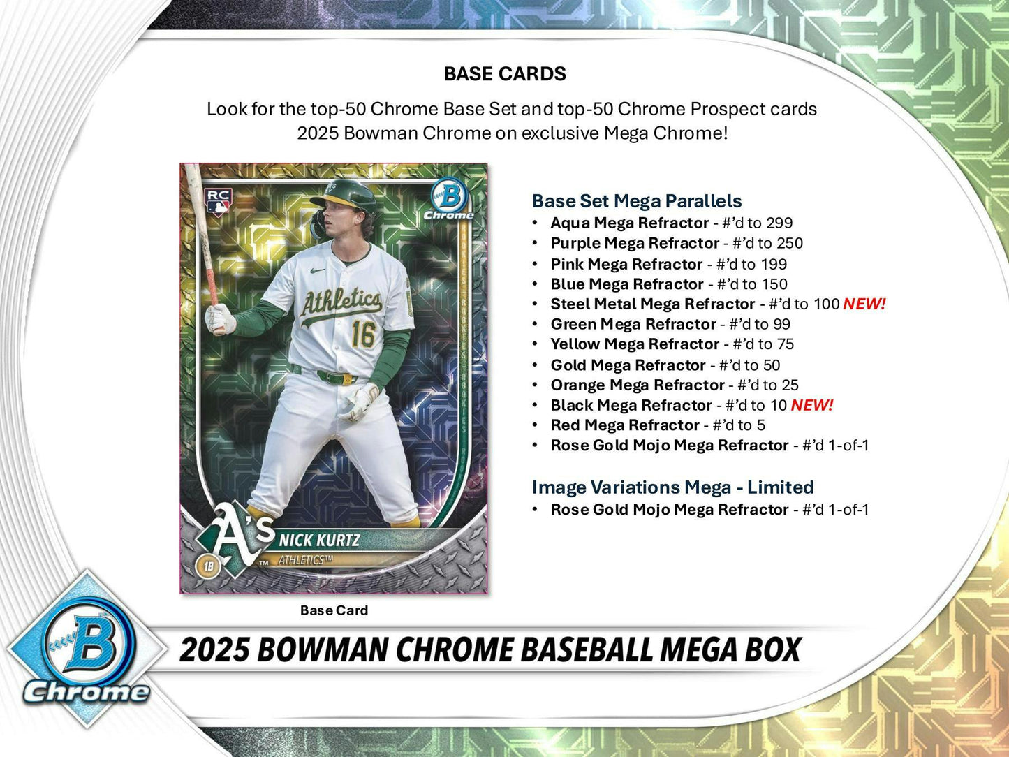 2025 Bowman Chrome Baseball Mega 20-Box Case (Presell)